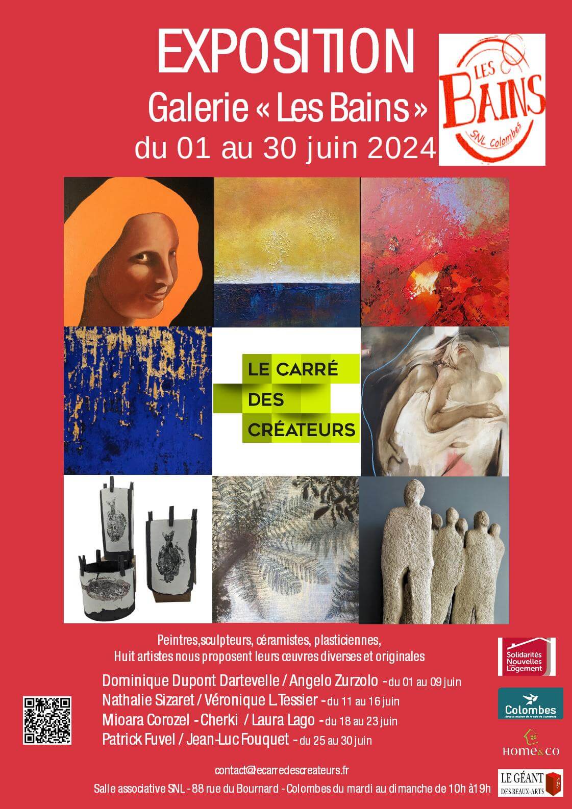 You are currently viewing Exposition à La Galerie (LES BAINS) en juin – Salle associative SNL – Colombes