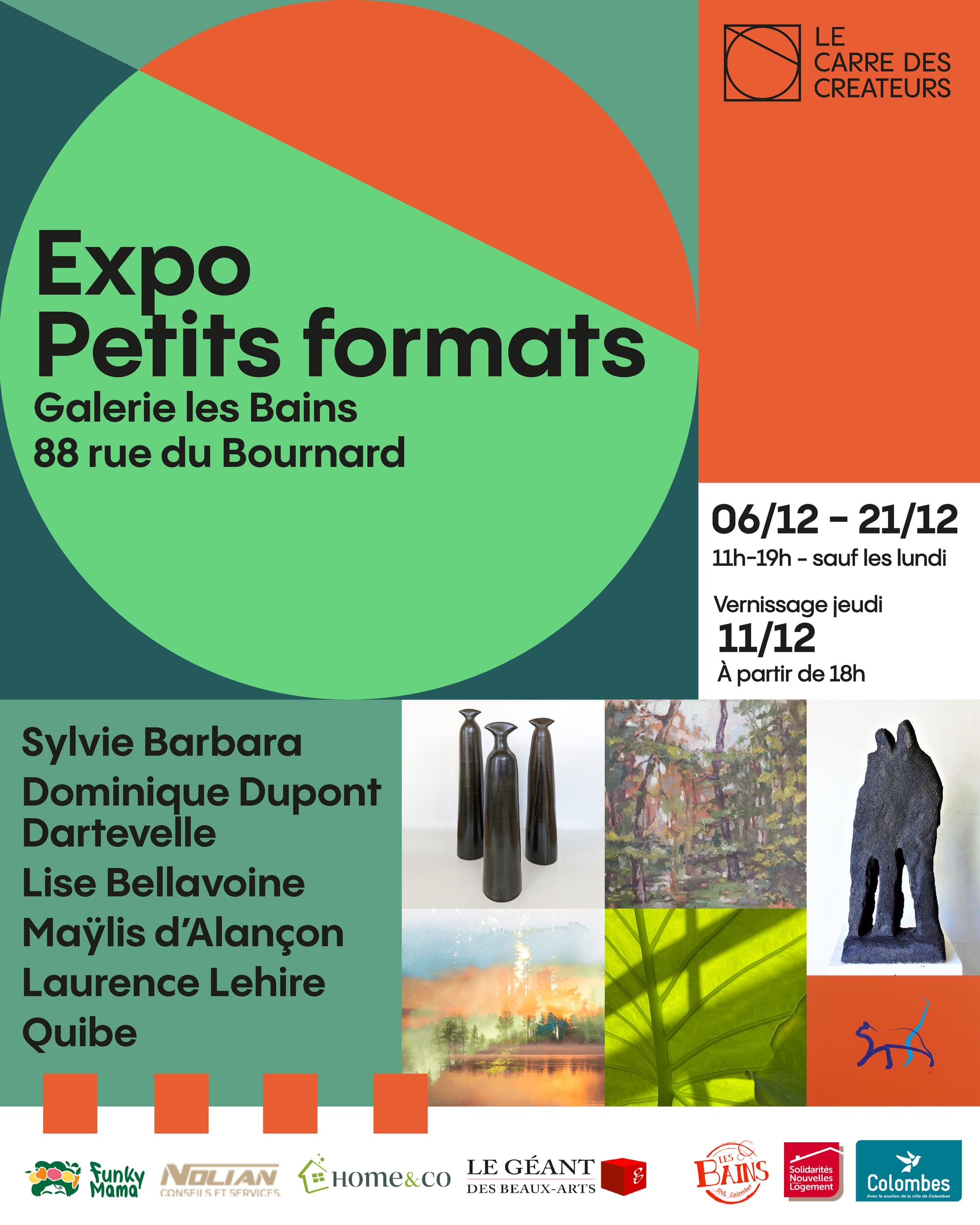 You are currently viewing EXPO « PETITS FORMATS » À la Galerie les Bains du Samedi 6 au dimanche 21 décembre